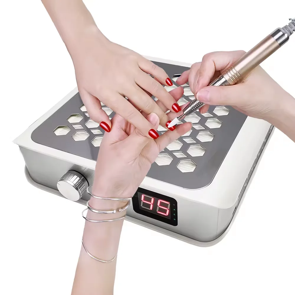 2024 Rechargeable Nail Dust Absober Strong Suction 4500RPM Nail Vacuum Extractor 60W Nail Dust Collector Vaccum Cleaner
