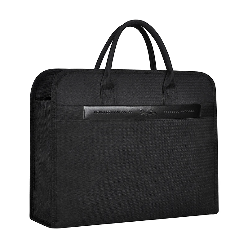 New Design B-2501 Large-Capacity Expending Black Business Briefcase PU Leather Office 15 Inches Laptop Bag For Men