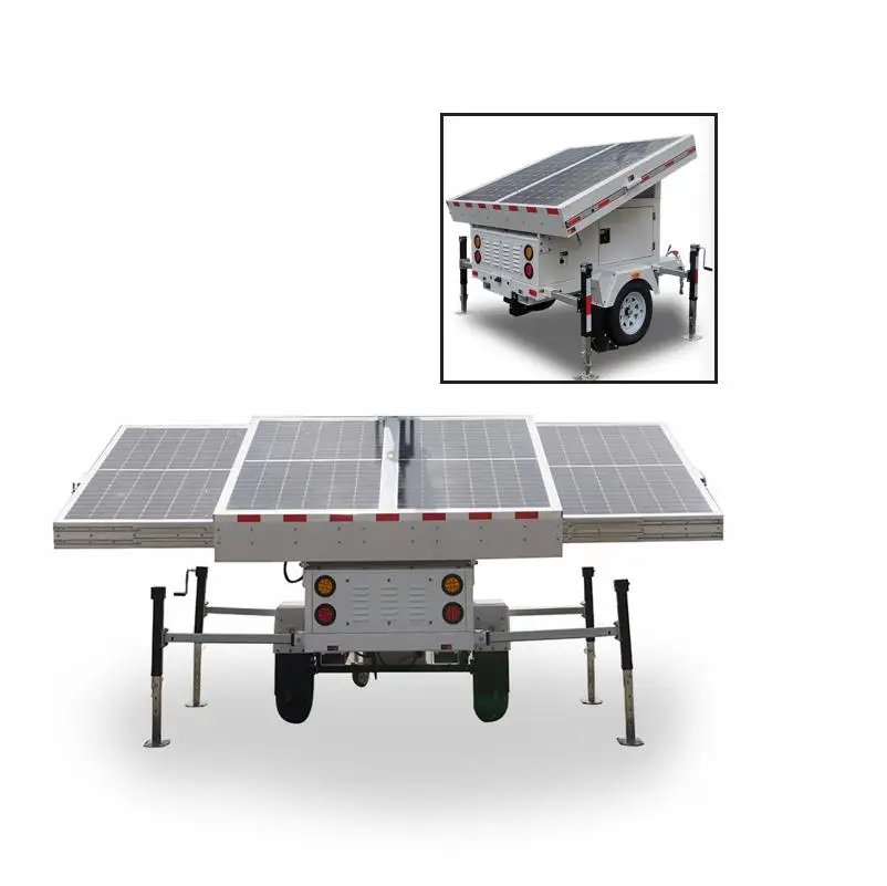 1800W Off Grid Solar Power System Mobile Trailer Generator for DIY Devices Connection