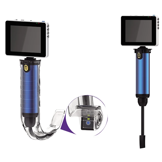 ANSHIDA Disposable Blade Rigid Intubation Video Laryngoscope Laryngoscopy Set with Camera