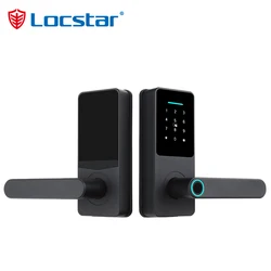 Biometric Steel Hand Key Unlock Tuya Advanced Smart Sliding Finger Print Metal Door Fingerprint Lock Cloud Smart Door Lock