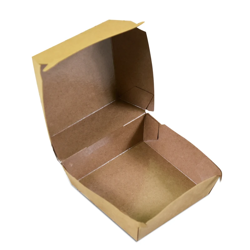 
2021 factory direct sales custom kraft paper box disposable oil-proof fast food lunch Hambuger paper box 
