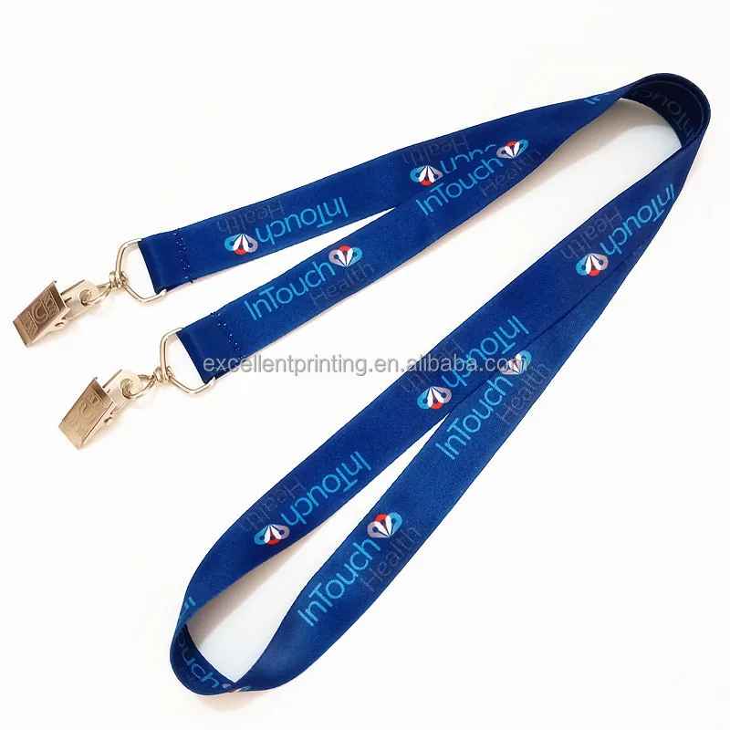 Custom Logo Polyester Phone Lanyard Sublimation Printing With PVC Card ID Badge Holder Neck Lanyard
