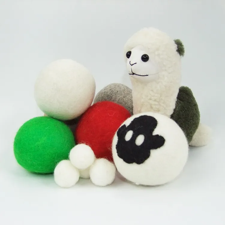 Wholesale 6 Pack Eco-Friendly Organic Wool Dryer Balls Handmade XL Model Cleaning for Washing Clothes with Cotton Bag