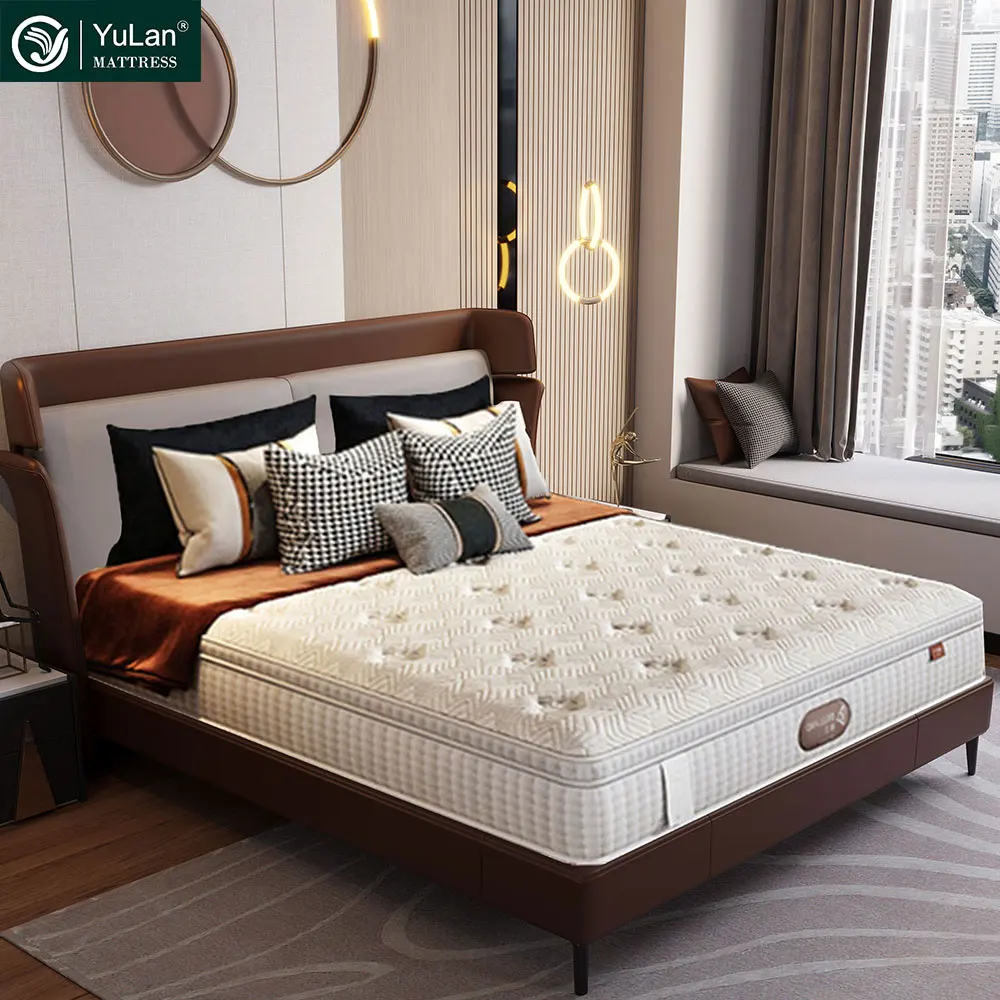 Luxury Box Spring Latex Foam Mattress King Size Pocket Coil Pillow Top Soft Hotel Mattress