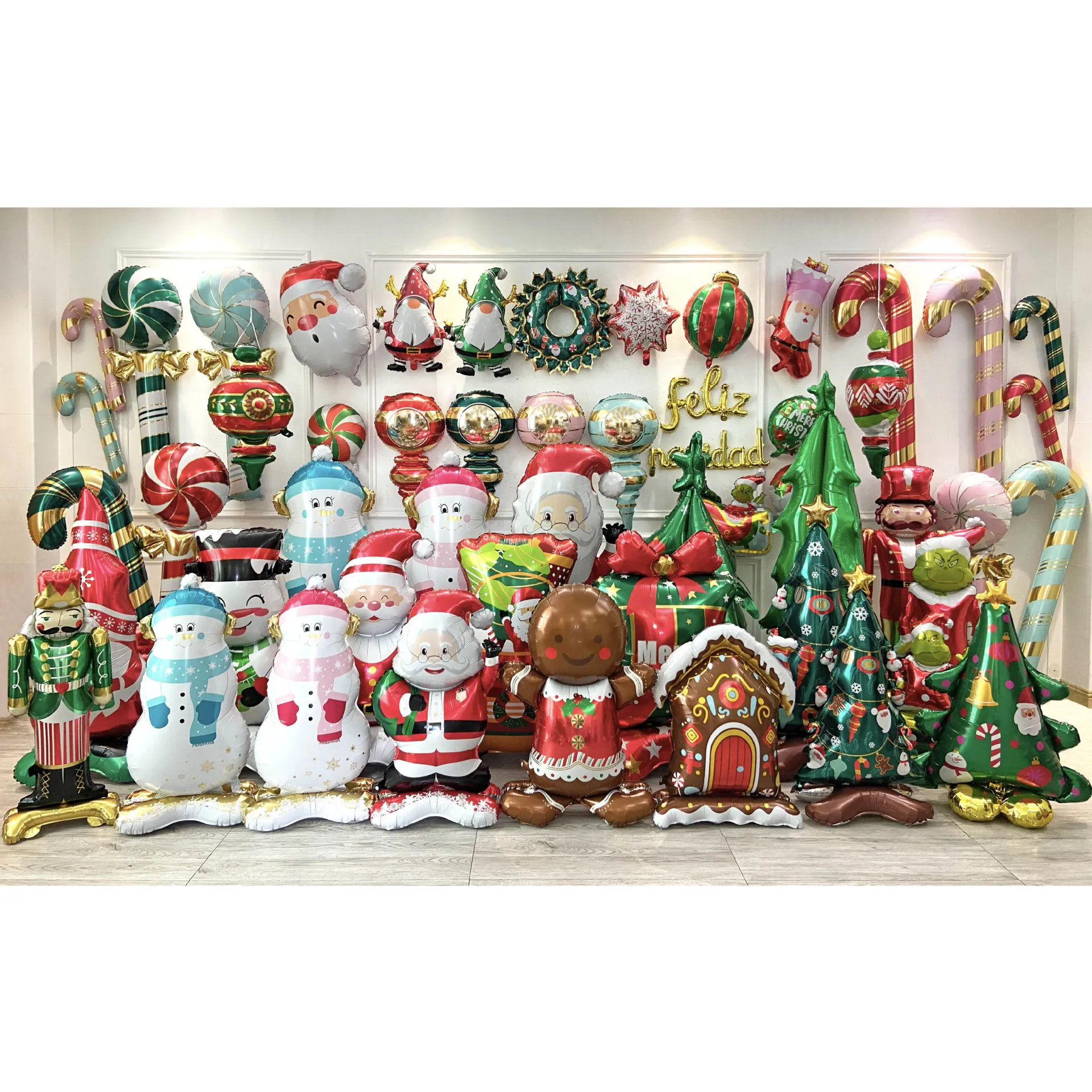 Large Christmas Santa Claus Mylar Balloons for Xmas New Year Party Decorations Xmas Tree Snowman Nutcracker Foil Balloons