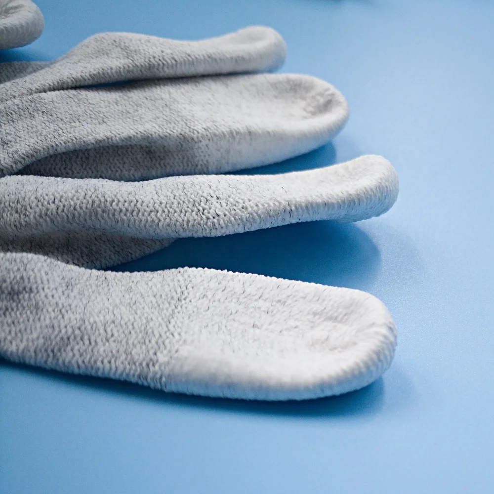 Clean room carbon fiber finger palm polyurethane coated anti-static finger cover