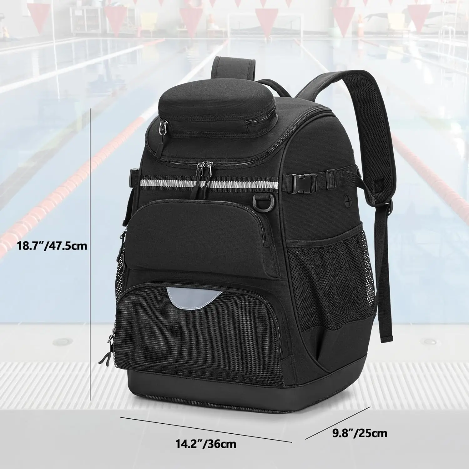 New Design Durable Swim Bag with Separate Shoe Space Swim Gear Bag for Swimming Pool, Beach,Sports Backpack