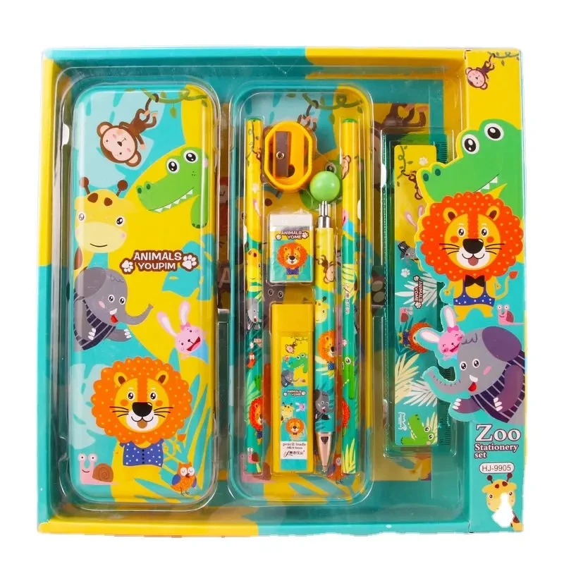 Wholesale Cute Animal 8-Piece School Supplies Back To School Supplies Girl Boy Kids Stationery Gift Set