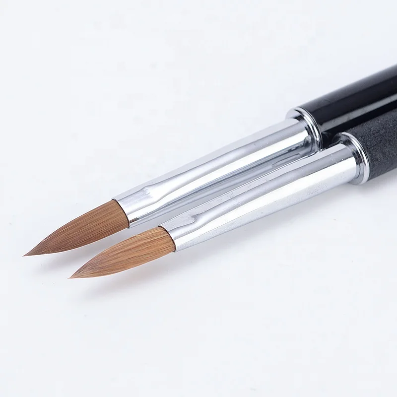 Professional Acrylic Black Pearl Rhinestone Handle Kolinsky Nail Art Brush