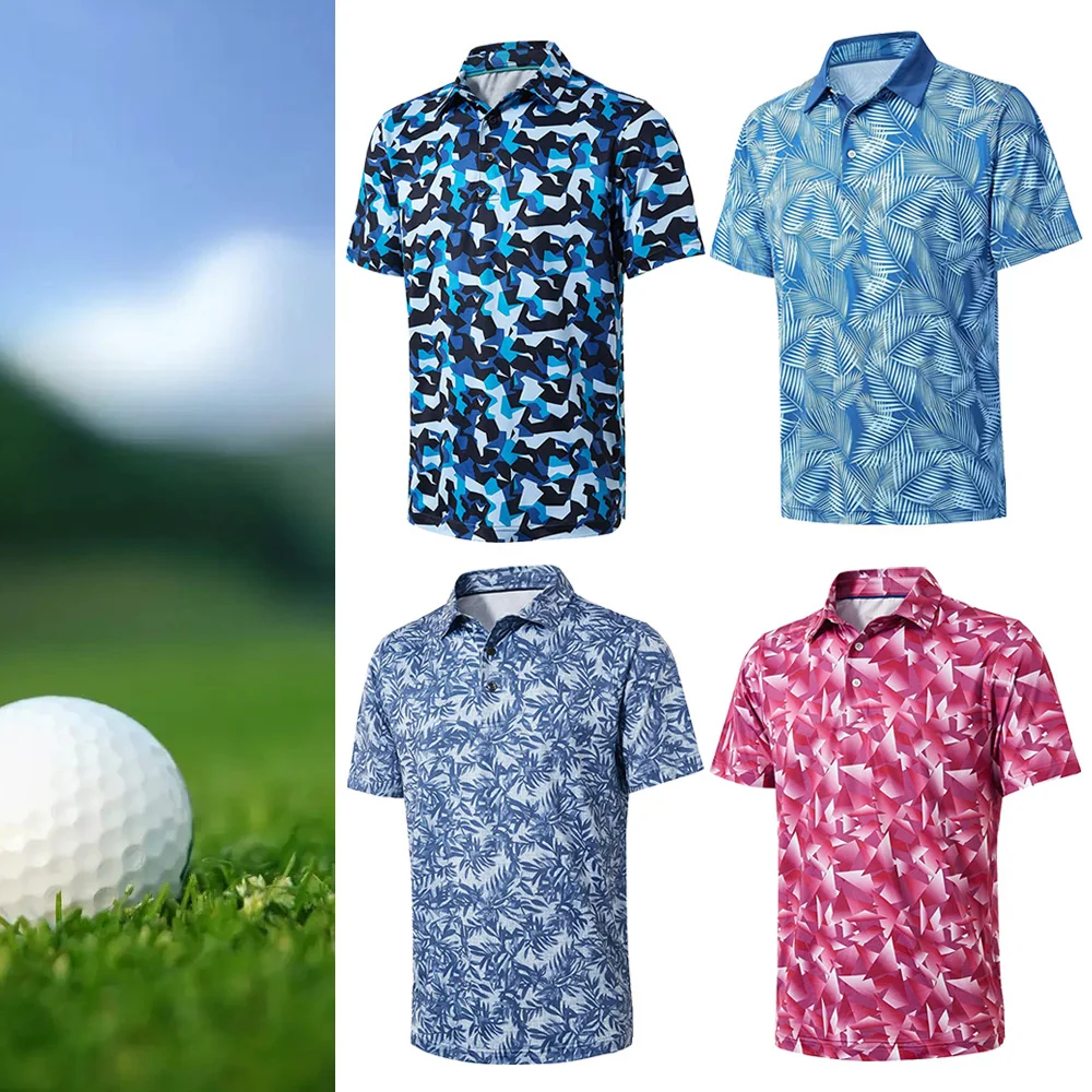 Custom golf shirt men Pattern Embroidery Logo T Shirt Men Embroidery Logo Plain mens golf shirts
