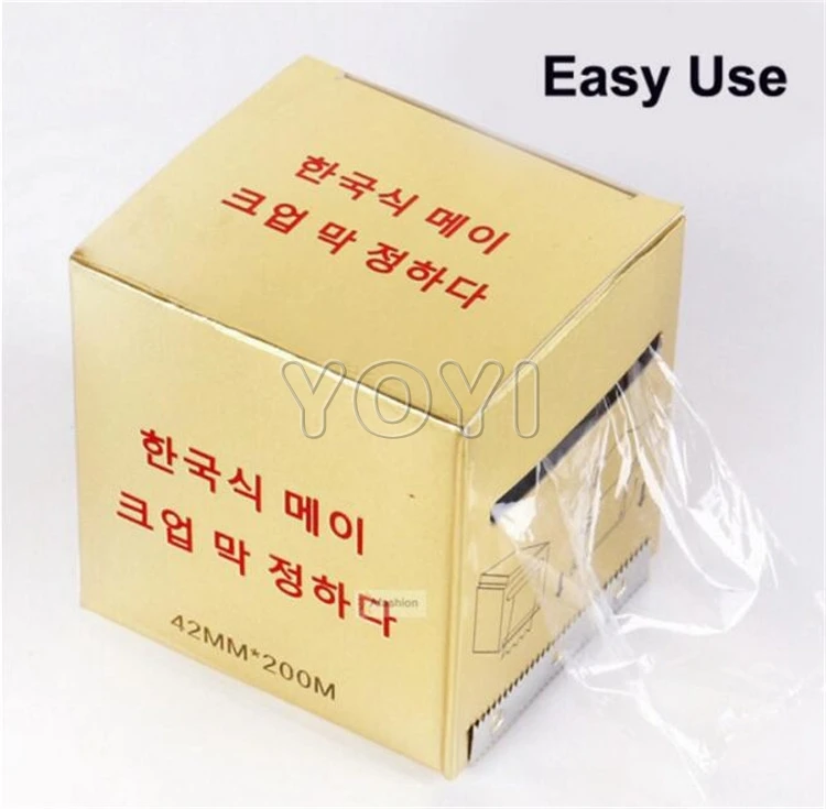 Food Grade Plastic Wrap with Point Segment or Dispenser Cutter for Covering Eyebrow, Eyelin, Lip when Microblading