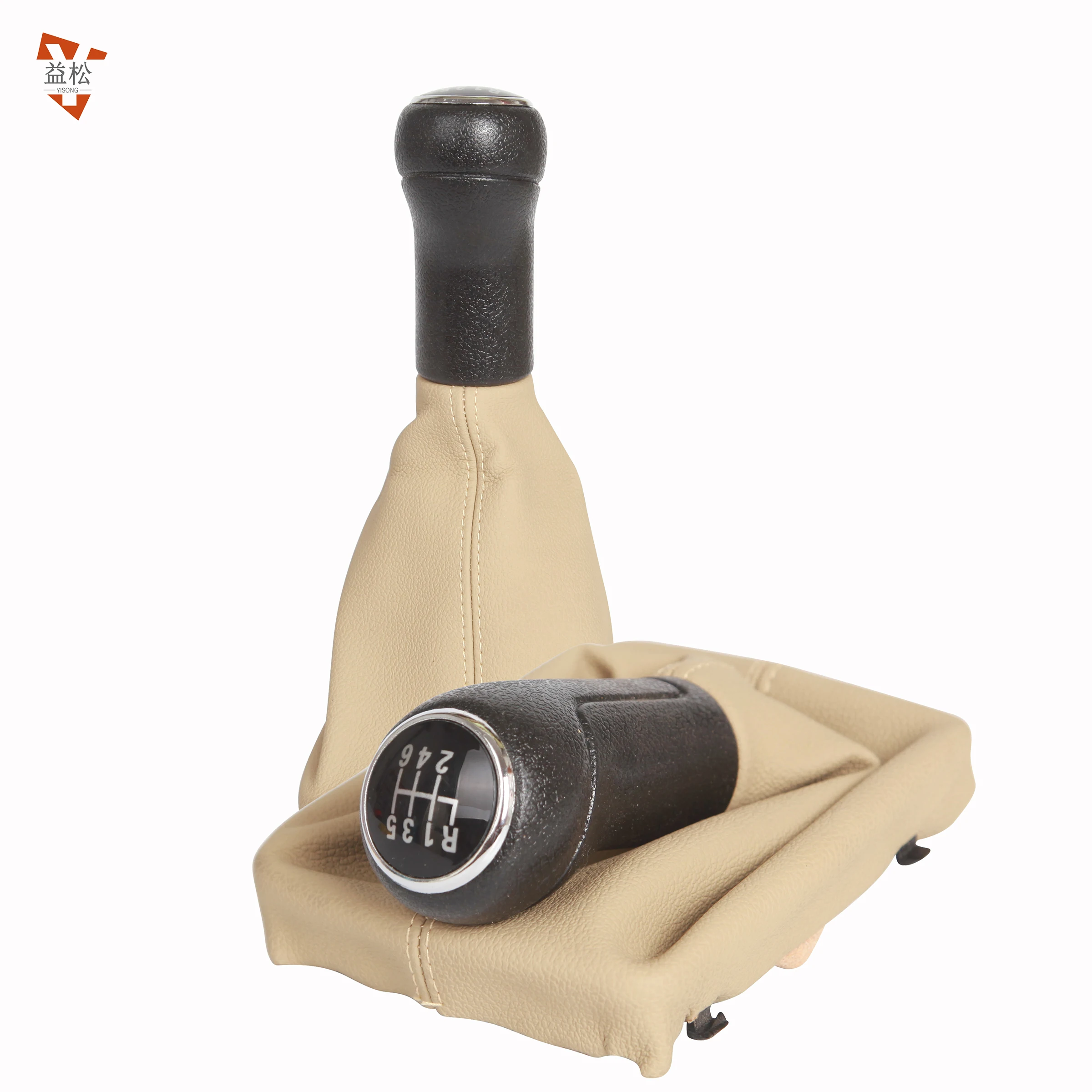 Manufacture auto parts car gear shift knob beige leather 6 speed cover knob for audi A6 L gear shift cover OEM 4G0 863 278 D