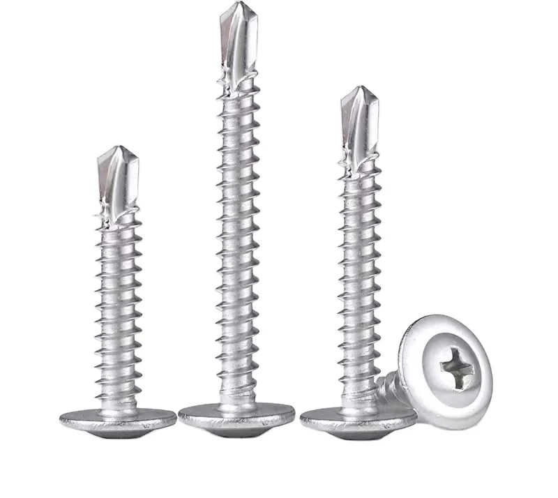 Screws Manufacturer Blue White Galvanized Modify Truss Head Self Drilling Screws Round Wafer Head  Screws