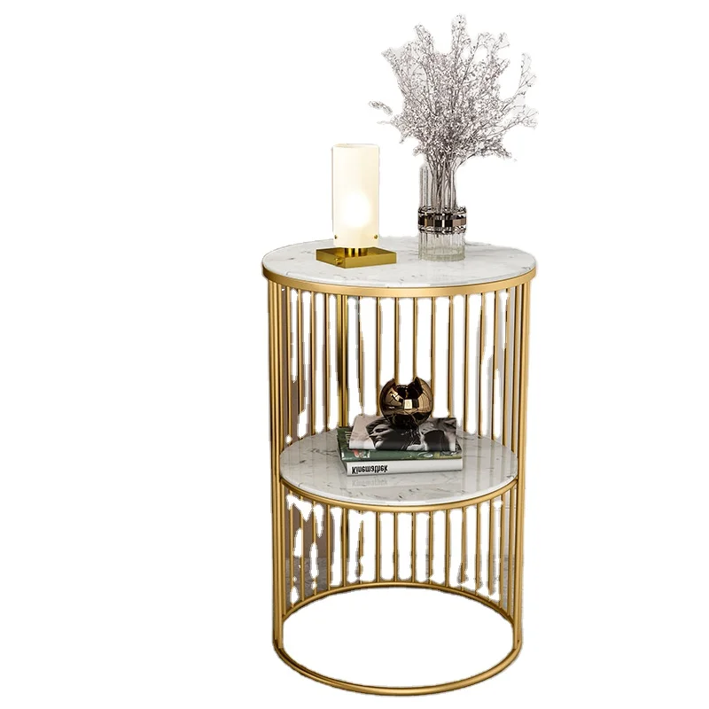 European and American Marble Bedside Table Side Table Modern Simple Household Living Room Sofa Side Small Round Tea Table