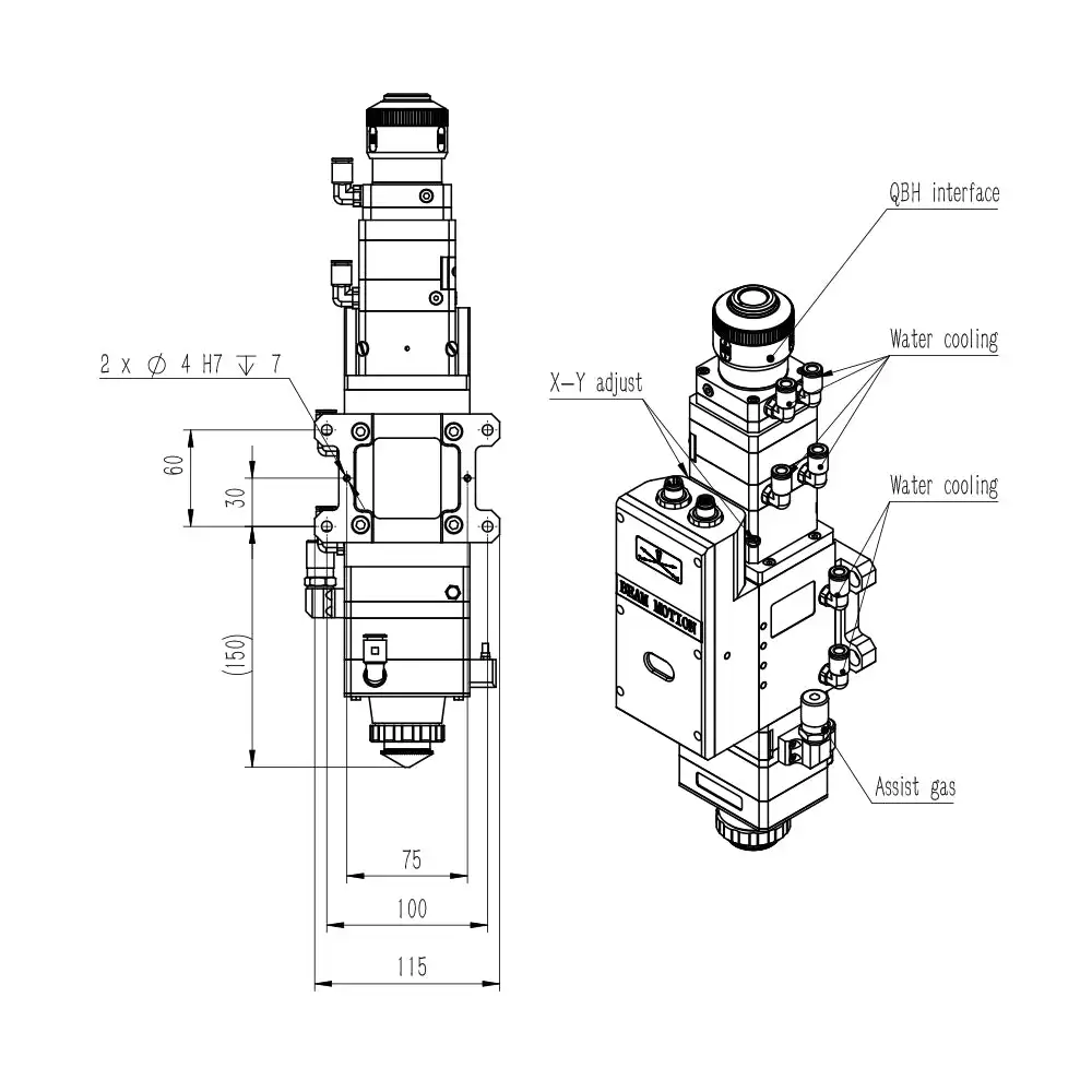 laser fiber cutting head fiber laser head for steel cutting cnc fiber laser cutting head price