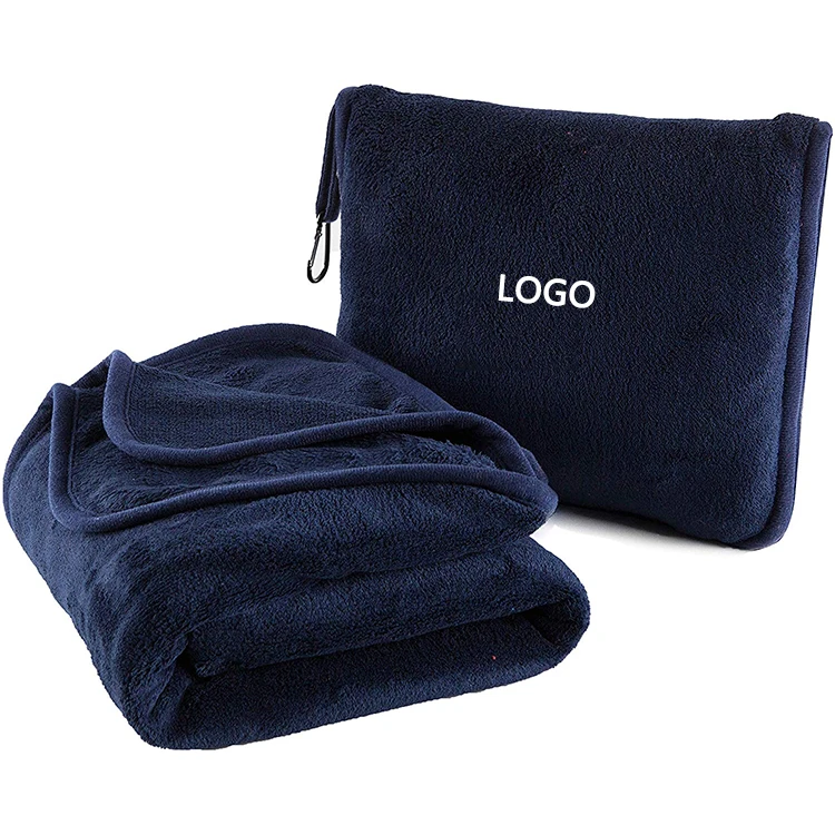 
2 in 1 Pillow Blanket Portable Soft Lightweight Travel Blanket with Bag for Airplane 