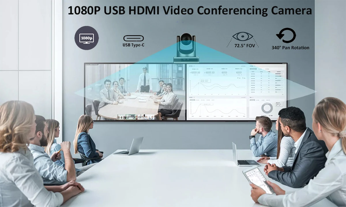 TCP/IP HTTP RTSP RTMP Protocal RS232 RS485 Remote Control With Audio input Autofocus USB Camera PTZ Video Conference