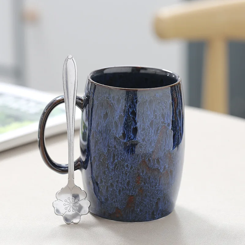 Hot sale 360ml luxury ceramic mug retro kiln variable glaze coffee mug