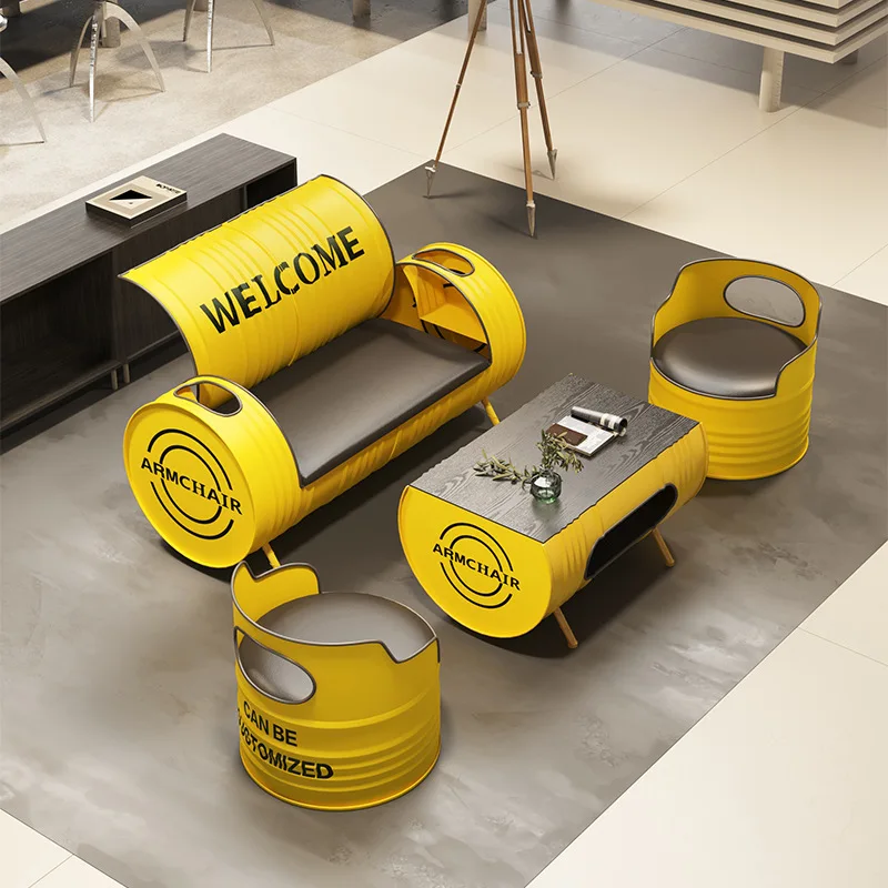 Office sofa coffee table combination industrial style cleaning bar card seat sofa for sale