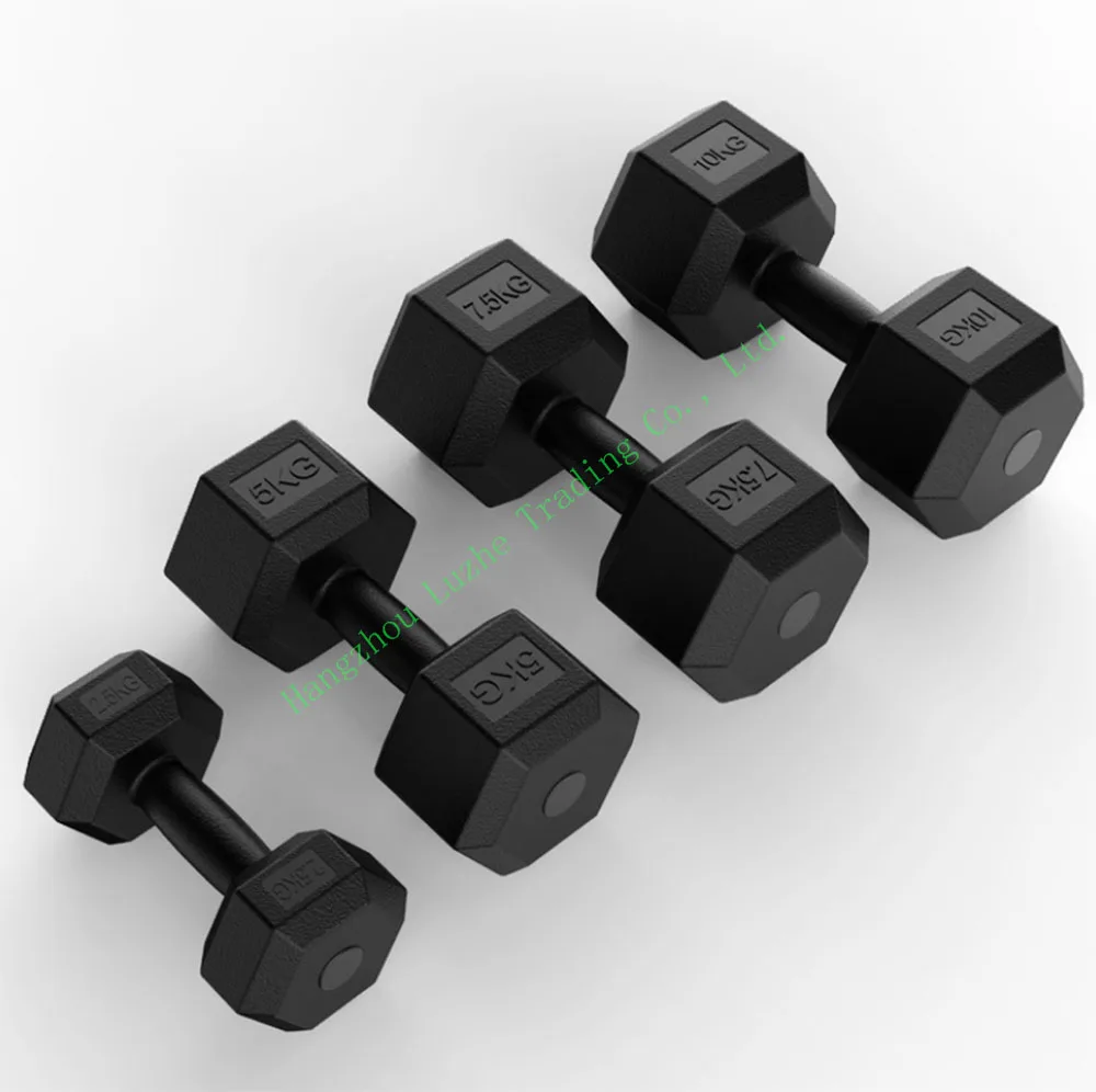 Rubber Round Dumbbell Exercise 2.5kg 5kg 10kg 15kg Dumbbells Home Gym Hex Dumbbell Set
