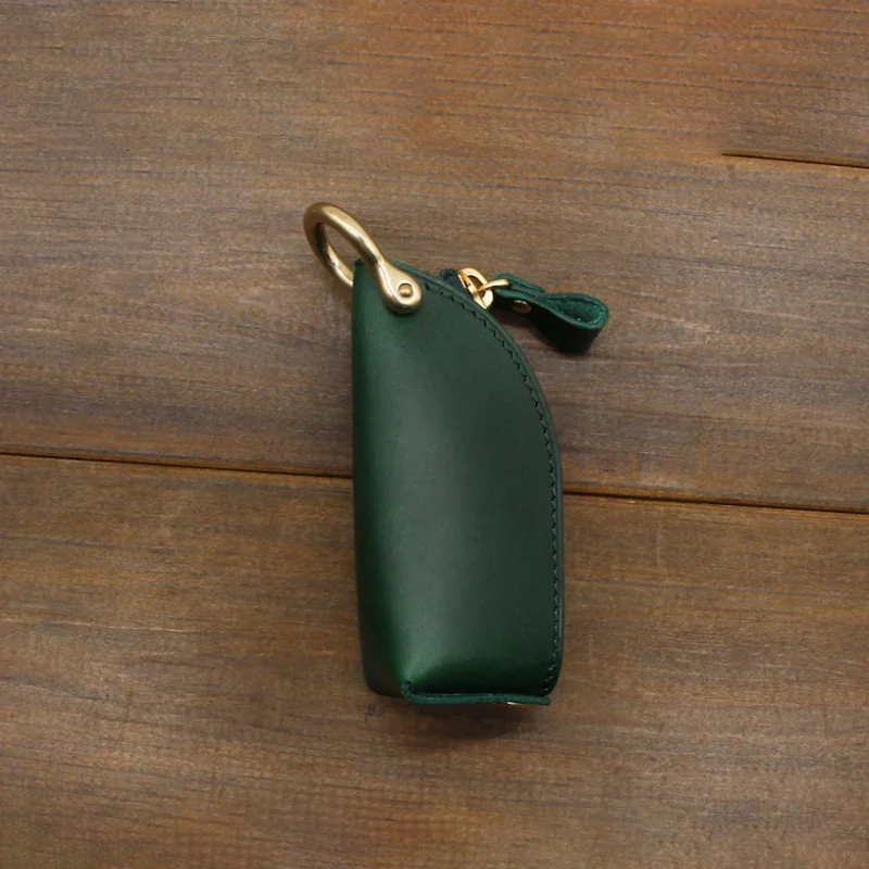 Customized PU Leather Zipper Car Key Case Mini Faux Leather Key Bag Pocket Car Keychains