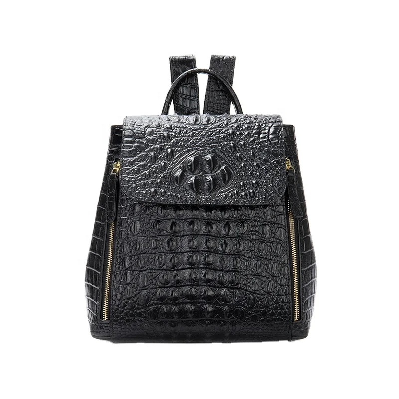 Custom Vintage Crocodile Pattern Backpack Luxury Genuine Leather Small Backpack Cute Mini Backpack Purse for Ladies