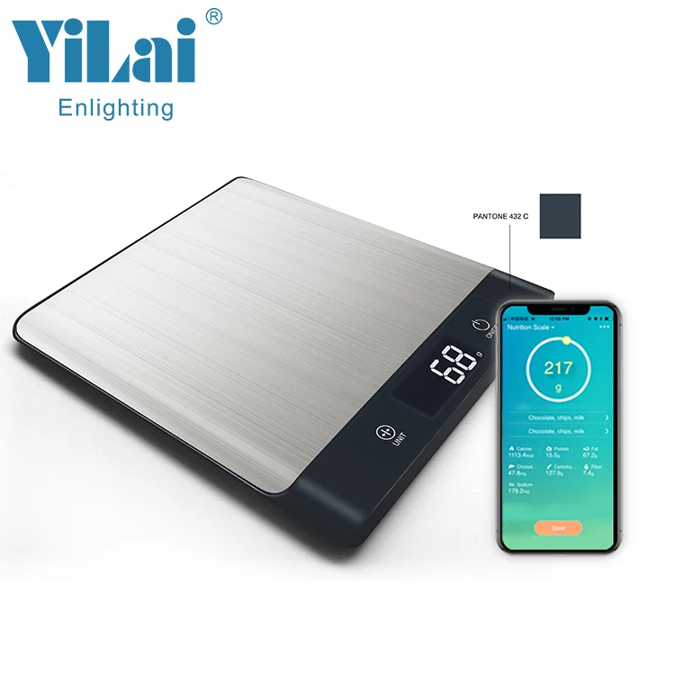 Цифровые электронные умные кухонные весы из нержавеющей стали с приложением