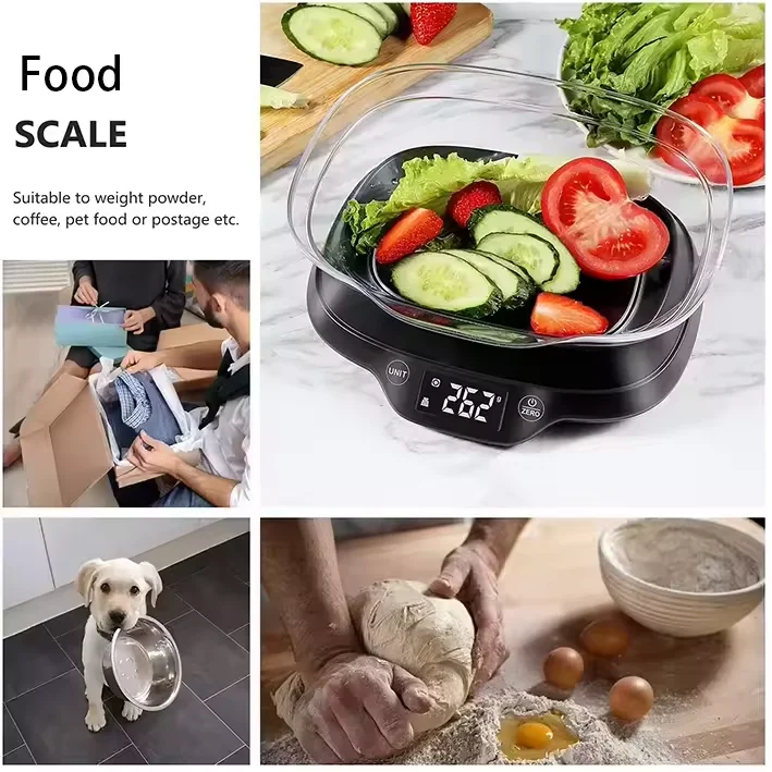 Household Digital Kitchen Scales with 1.2L Bowel  5kg Electronic Kitchen Scale LCD display portable kitchen digital scale
