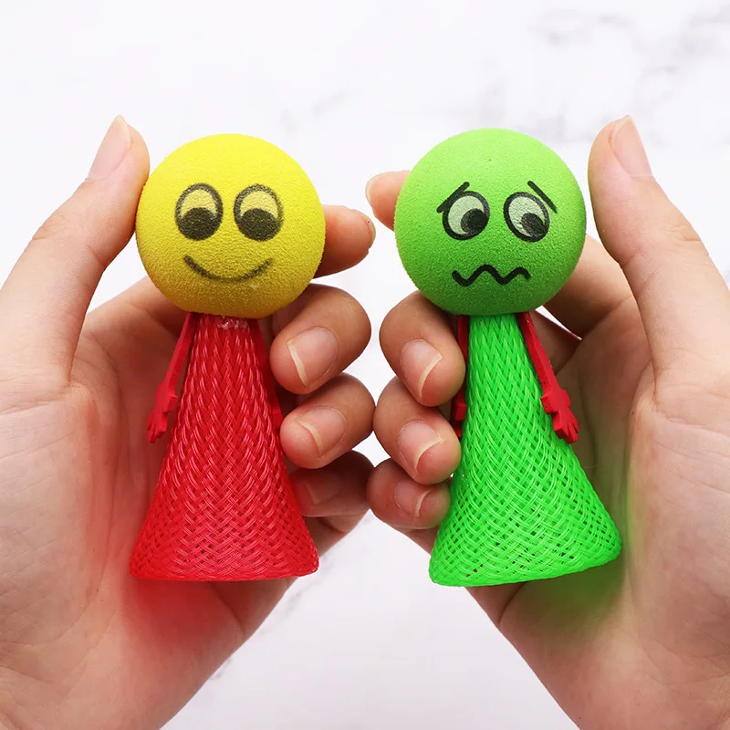 Children gift doll toys wholesale large/small jumping elf eva Spring plastic Little novel cartoon jumping figures Bounce wizard