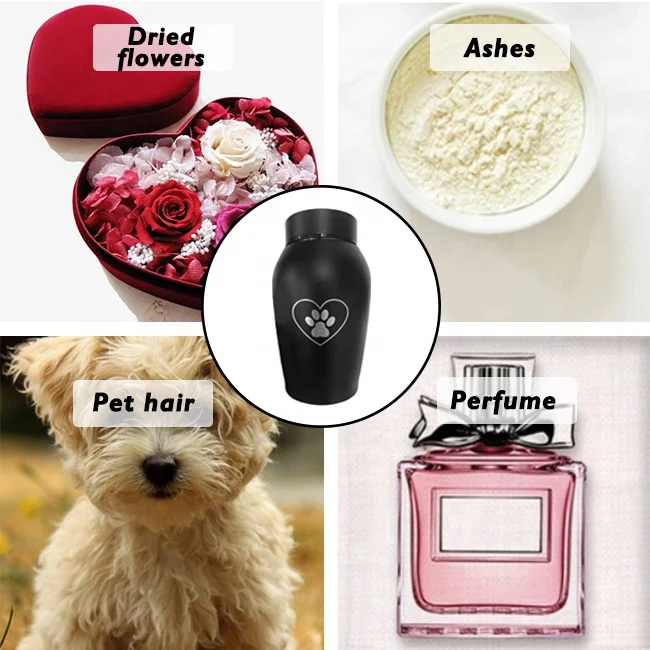 Custom Logo Pet Loss Gifts Memorial Cremation Urn Stainless Steel Keepsake Cat Dog Urn For Pet Ashes