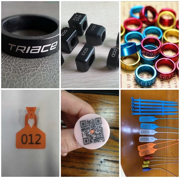 Factory outlet cattle animal ear tag bird pigeon ring printing desktop fiber laser marking machine