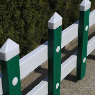 Security PVC Fence Panels with Wood/Metal Frame for Home Farming Yards Featuring Guardrails Trellis Fence Post Caps