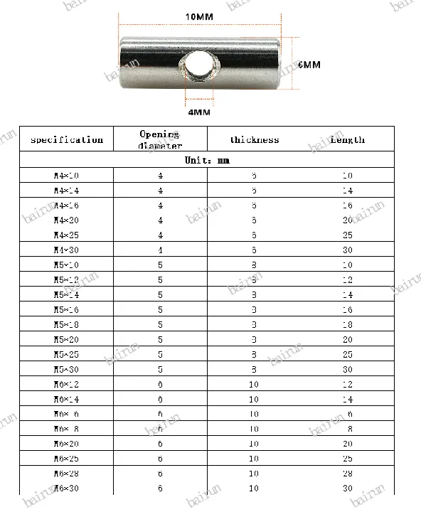 good services Custom Stainless,  Steel M3 M4 M5 Slotted Hammer Nut Cross Head Barrel Nuts For Furniture With Hole Barrel Nuts/