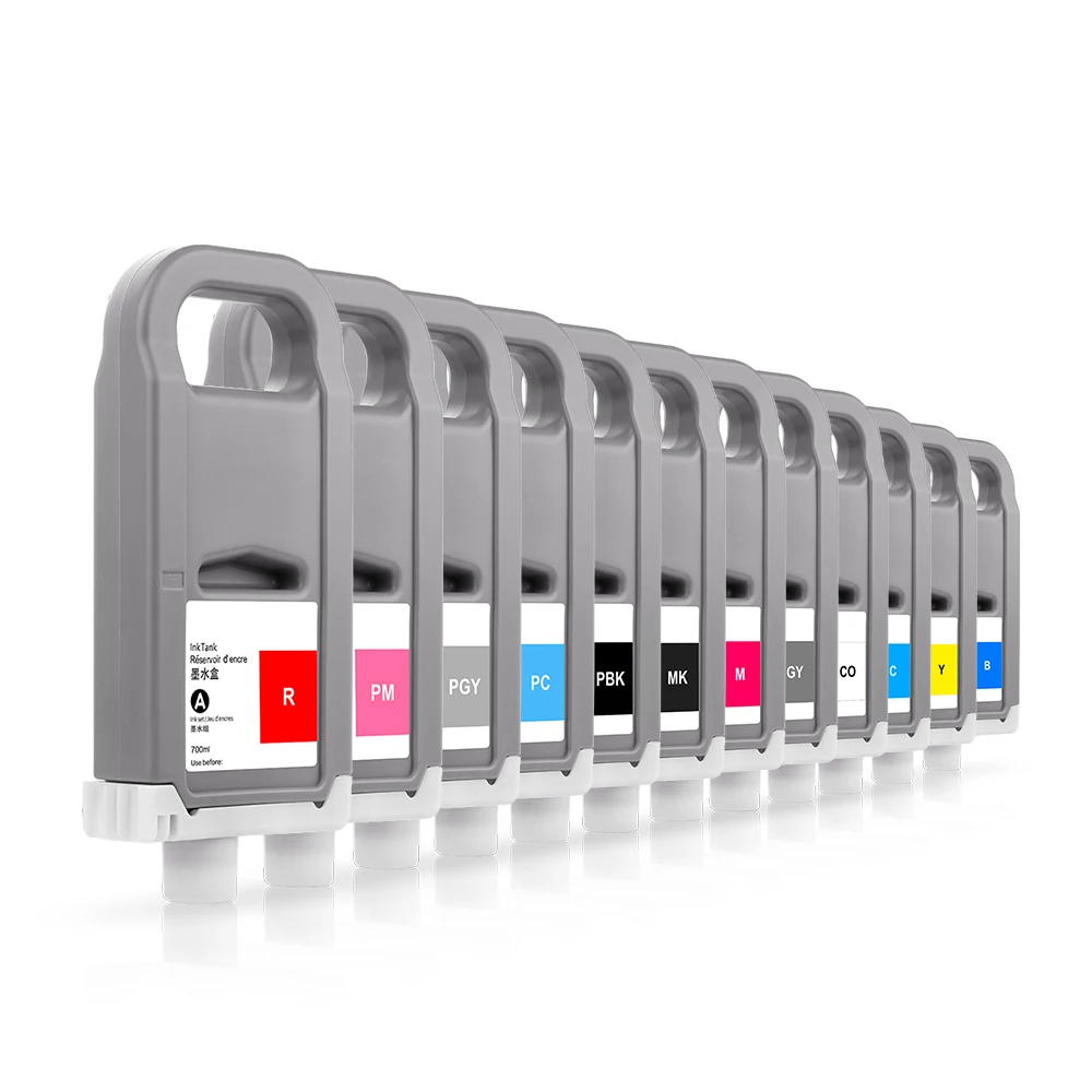 OCBESTJET 8 Colors 700ML PFI 57 PFI57 Compatible Ink Cartridge Full With Pigment Ink For Canon Pro 520 540 540s 560s Ink Printer
