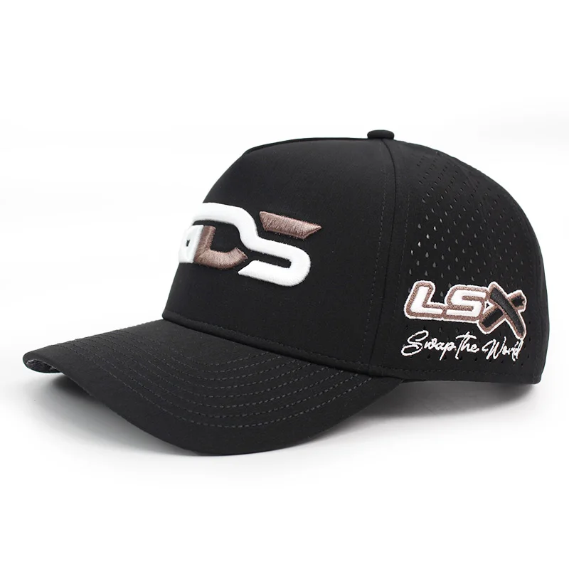 Tour performance perforated mesh golf hat custom 3d embroidered club team soccer fans snapback trucker hat headwear for men