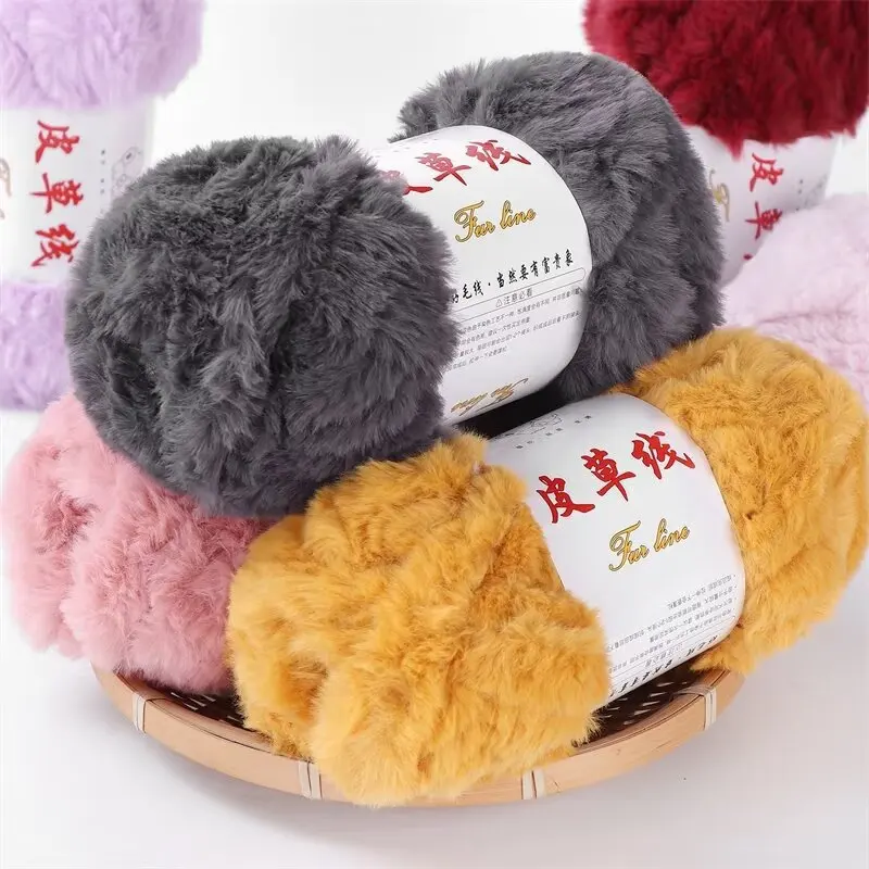 High Quality 100g 100% Polyester Faux Fur Fancy Yarn Mink Like Crochet Yarn For Sweater