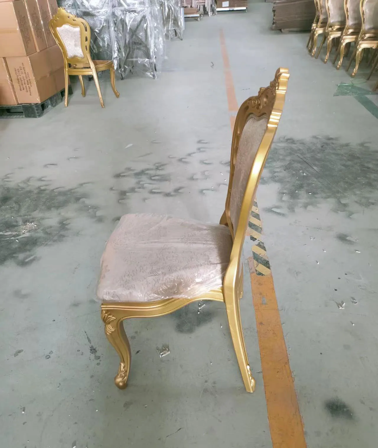 Event wedding banquet dining gold resin King louis chairs