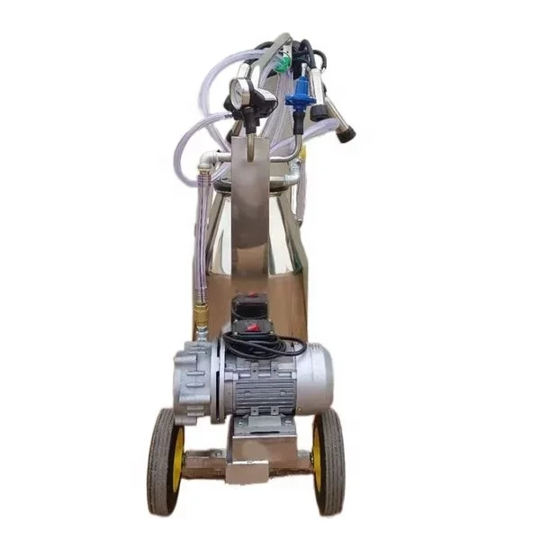 goat and cow cluster portable electric non oil vacuum pump single SS304 25L buckets/tank milking machine