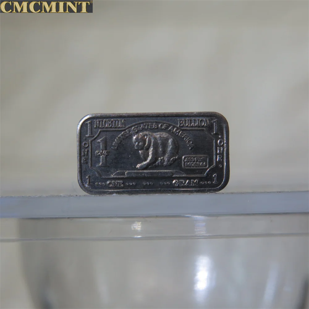 Antique Niobium Coins 1 Gram 999 Fine Niobium Bear Bar For Sale