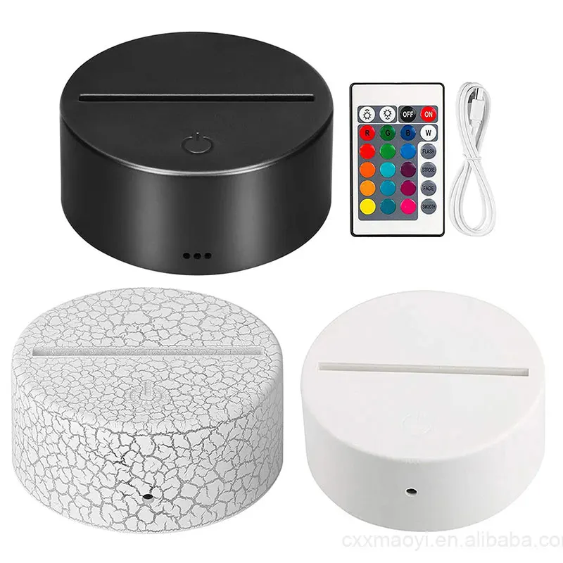 Wholesale Night Light Bases For Crafts Stained Glass With Switch Sensor Acrylic Led Lamp Bulk Uk Base 3d Acrylic Base