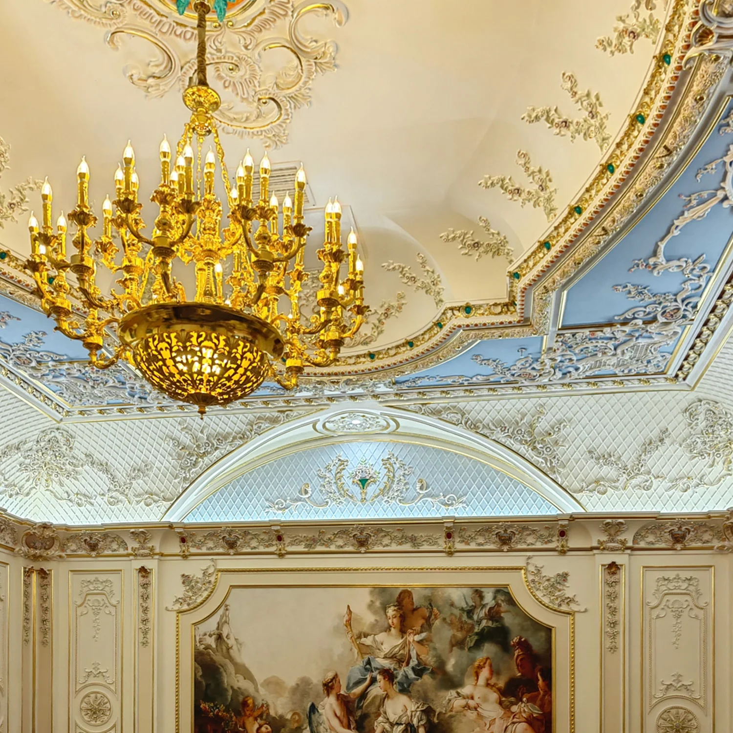 Auuan Factory Manufactured Polyurethane Classic Coving for Ceiling Frames False Ceiling and Cornices for Indoor Decoration