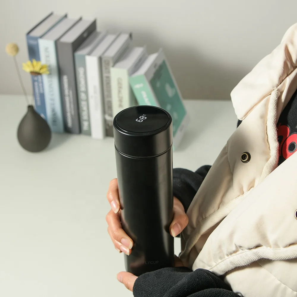 Factory double wall smart led temperature display water bottle