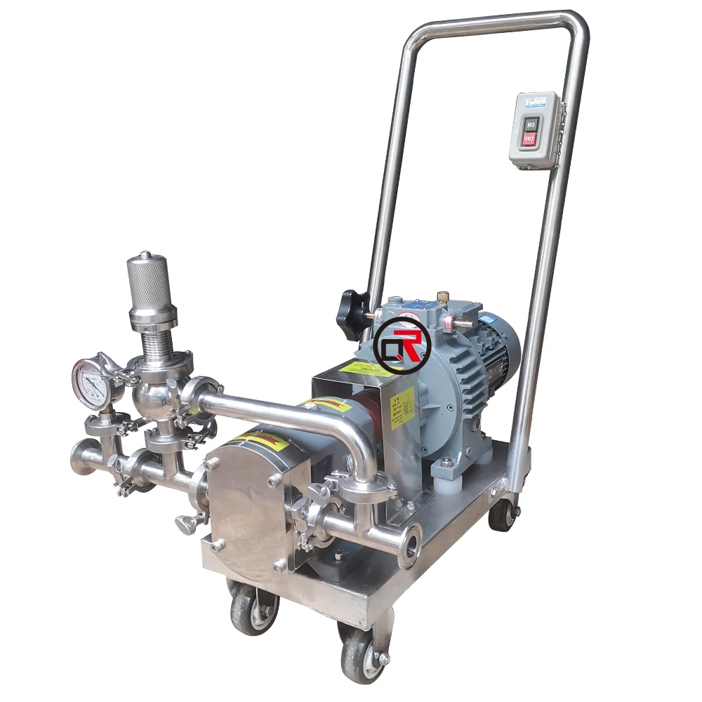 3kw ss304 sanitary stainless steel High viscosity rotary honey yogurt meat Lobe Pump with control box