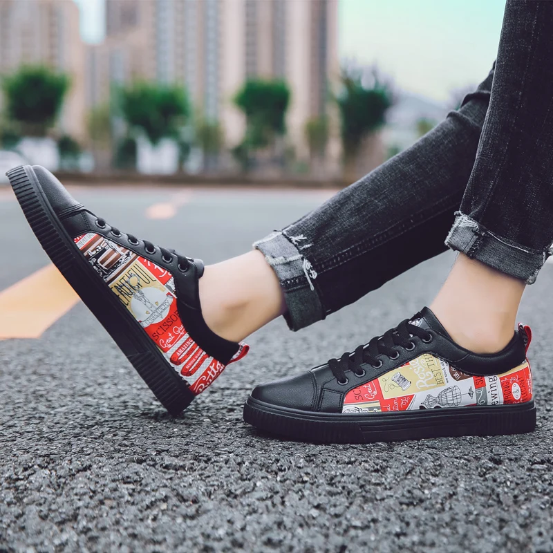  Лидер продаж модная повседневная мужская обувь кроссовки дешевая с принтом