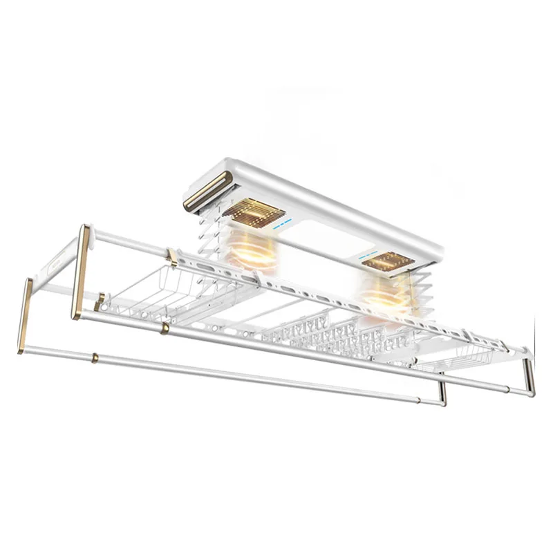 Automatic Electric Luxury Ceiling Mounted Folding White Clothes Cloth Hanger Laundry Drying Rack