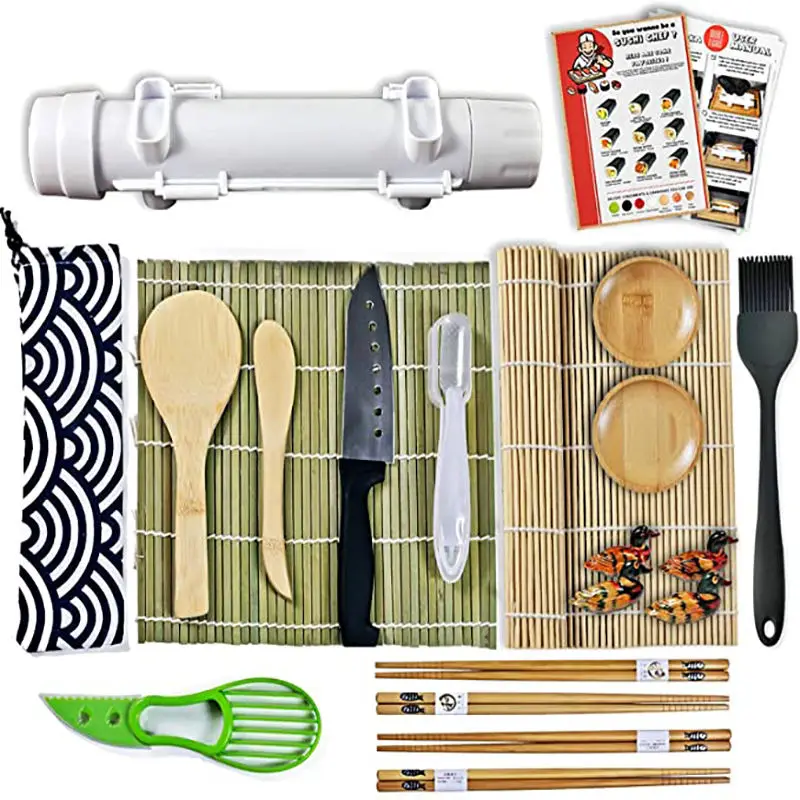 Wholesale Red Bazooka Sushi Making Kit Bamboo Sushi Tools With Packaging