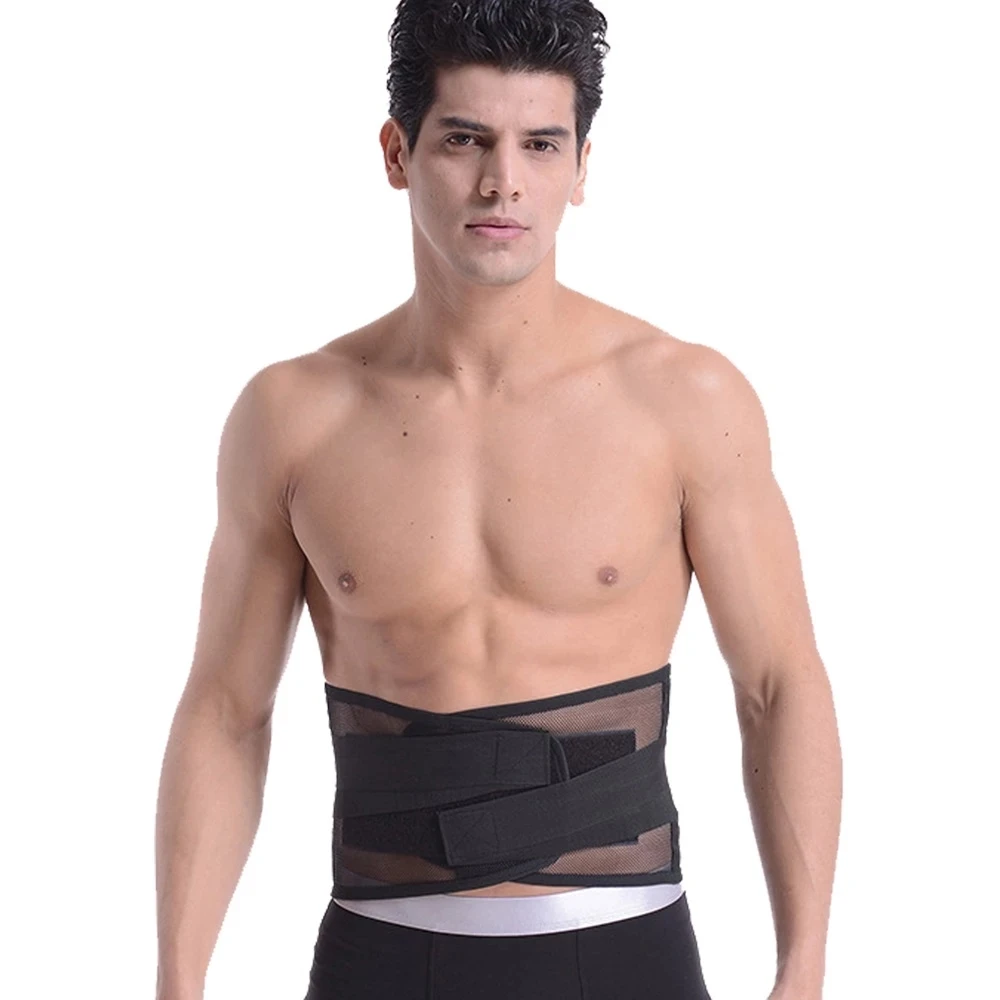 Lumbar Back Support Brace Breathable Mesh Four Steels Back Protection Plate Lumbar Support Belt