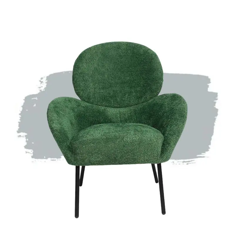 Оптовая продажа кресло для гостиной современное отдыха односпальный диван мебель стул с металлическим цветочным акцентом