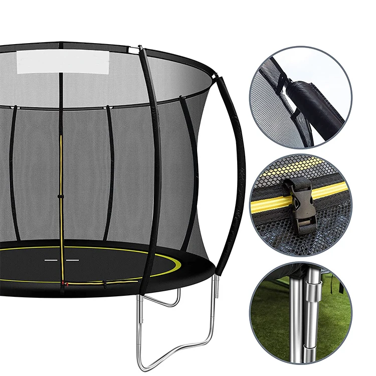 Zoshine Outdoor PVC Trampolines for Kids & Adults 10FT 12FT 14FT Free Jump Game Straight Poles Backyard Fun Enclosure with APP